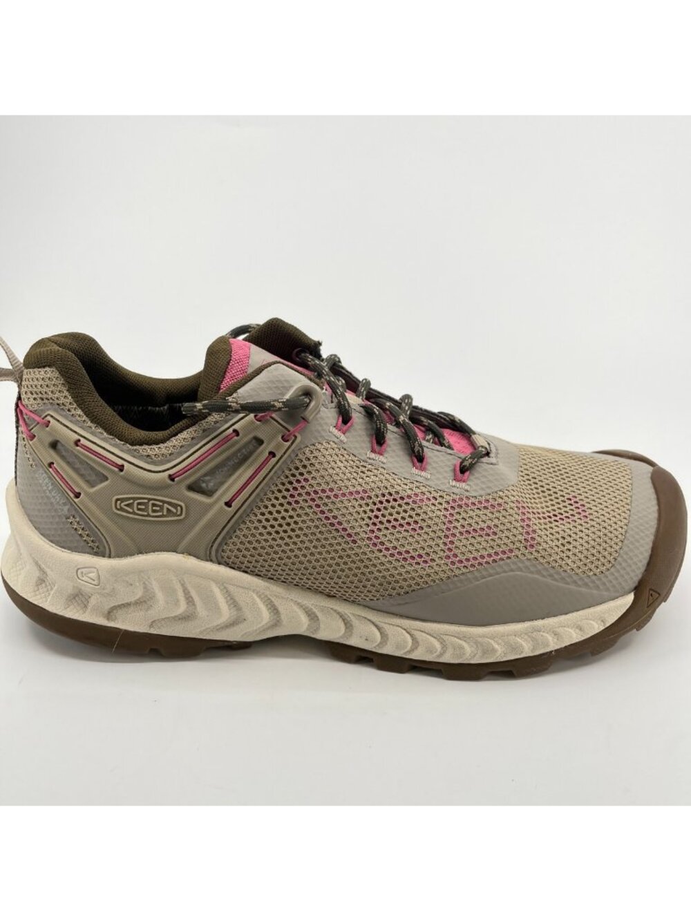 Keen NXIS EVO Womens Size 9.5 Gray Tan Waterproof Running Hiking Shoes Sneakers